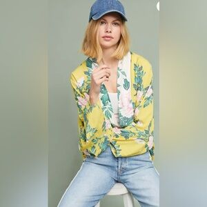 Anthropologie Elma Floral Short Kimono